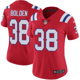 Nike New England Patriots #38 Brandon Bolden Red Alternate Womens Stitched NFL Vapor Untouchable Limited Jersey