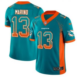 Nike Miami Dolphins #13 Dan Marino Aqua Green Team Color Mens Stitched NFL Limited Rush Drift Fashion Jersey