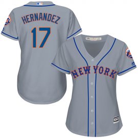 New York Mets #17 Keith Hernandez Grey Road Womens Stitched MLB Jersey