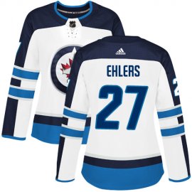 Adidas Winnipeg Jets #27 Nikolaj Ehlers White Road Authentic Womens Stitched NHL Jersey