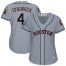 Houston Astros #4 George Springer Grey Road 2019 World Series Bound Womens Stitched MLB Jersey