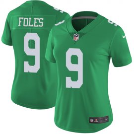 Nike Philadelphia Eagles #9 Nick Foles Green Womens Stitched NFL Limited Rush Jersey