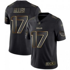 Nike Buffalo Bills #17 Josh Allen Black/Gold Mens Stitched NFL Vapor Untouchable Limited Jersey