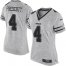 Nike Dallas Cowboys #4 Dak Prescott Gray Womens Stitched NFL Limited Gridiron Gray II Jersey