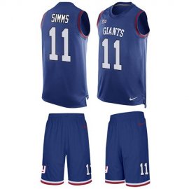 Nike New York Giants #11 Phil Simms Royal Blue Team Color Mens Stitched NFL Limited Tank Top Suit Jersey