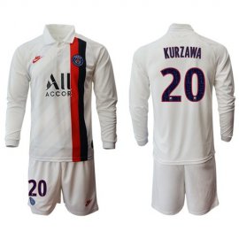 Paris Saint-Germain #20 Kurzawa Away Long Sleeves Soccer Club Jersey