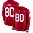Nike San Francisco 49ers #80 Jerry Rice Red Team Color Mens Stitched NFL Limited Therma Long Sleeve Jersey