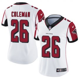 Nike Atlanta Falcons #26 Tevin Coleman White Womens Stitched NFL Vapor Untouchable Limited Jersey