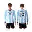 Argentina #19 Banega Home Long Sleeves Soccer Country Jersey