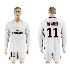 Paris Saint-Germain #11 Di Maria Sec Away Long Sleeves Soccer Club Jersey