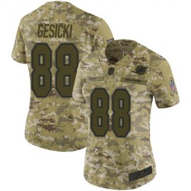 Nike Miami Dolphins #88 Mike Gesicki Camo Womens Stitched NFL Limited 2018 Salute to Service Jersey