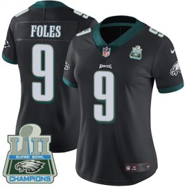 Nike Philadelphia Eagles #9 Nick Foles Black Alternate Super Bowl LII Champions Womens Stitched NFL Vapor Untouchable Limited Jersey