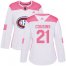 Adidas Montreal Canadiens #21 Nick Cousins White/Pink Authentic Fashion Womens Stitched NHL Jersey