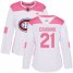 Adidas Montreal Canadiens #21 Nick Cousins White/Pink Authentic Fashion Womens Stitched NHL Jersey