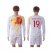 Spain #19 Diego Costa White Away Long Sleeves Soccer Country Jersey