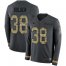 Nike New England Patriots #38 Brandon Bolden Anthracite Salute to Service Mens Stitched NFL Limited Therma Long Sleeve Jersey