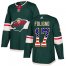 Adidas Minnesota Wild #17 Marcus Foligno Green Home Authentic USA Flag Stitched NHL Jersey