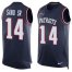 Nike New England Patriots #14 Mohamed Sanu Sr Navy Blue Team Color Mens Stitched NFL Limited Tank Top Jersey