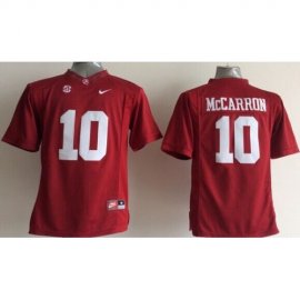 Youth Alabama Crimson Tide #10 AJ McCarron Red Stitched NCAA Jersey