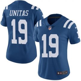 Nike Indianapolis Colts #19 Johnny Unitas Royal Blue Womens Stitched NFL Limited Rush Jersey