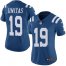 Nike Indianapolis Colts #19 Johnny Unitas Royal Blue Womens Stitched NFL Limited Rush Jersey