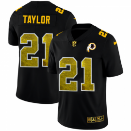 Washington Football Team #21 Sean Taylor Mens Black Nike Golden Sequin Vapor Limited NFL Jersey