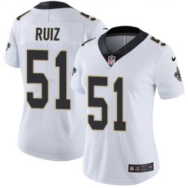 Nike New Orleans Saints #51 Cesar Ruiz White Womens Stitched NFL Vapor Untouchable Limited Jersey