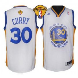 Warriors #30 Stephen Curry White The Finals Patch Stitched Revolution 30 NBA Jersey