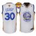 Warriors #30 Stephen Curry White The Finals Patch Stitched Revolution 30 NBA Jersey