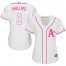 Oakland Athletics #2 Tony Phillips White/Pink Fashion Womens Stitched MLB Jersey