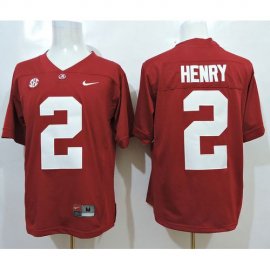 Crimson Tide #2 Derrick Henry Red SEC Patch Stitched NCAA Jersey