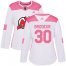 Adidas New Jersey Devils #30 Martin Brodeur White/Pink Authentic Fashion Womens Stitched NHL Jersey