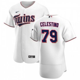 Minnesota Twins #79 Gilberto Celestino Mens Nike White Home 2020 Authentic Player MLB Jersey