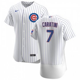 Chicago Cubs #7 Victor Caratini Mens Nike White Home 2020 Authentic Player Jersey