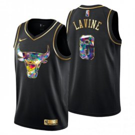 Chicago Chicago Bulls #8 Zach Lavine Mens Golden Edition Diamond Logo 2021/22 Swingman Jersey – Black Mens