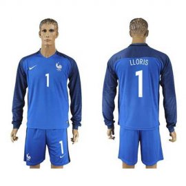France #1 LLORIS Home Long Sleeves Soccer Country Jersey