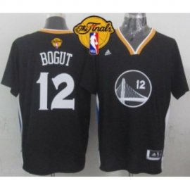 Warriors #12 Andrew Bogut Black New Alternate The Finals Patch Stitched NBA Jersey