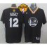 Warriors #12 Andrew Bogut Black New Alternate The Finals Patch Stitched NBA Jersey