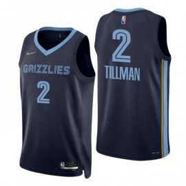 Nike Memphis Grizzlies #2 Xavier Tillman Navy Mens 2021-22 NBA 75th Anniversary Diamond Swingman Jersey – Icon Edition Mens