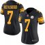 Nike Pittsburgh Steelers #7 Ben Roethlisberger Black Womens Stitched NFL Limited Rush Jersey