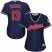Cleveland Indians #13 Omar Vizquel Navy Blue Alternate Womens Stitched MLB Jersey