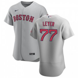 Boston Red Sox #77 Robinson Leyer Mens Nike Gray Road 2020 Authentic Team MLB Jersey