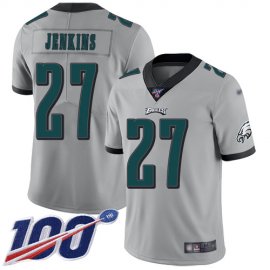 Nike Philadelphia Eagles #27 Malcolm Jenkins Silver Mens Stitched NFL Limited Inverted Legend 100th Season Jersey