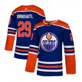 Adidas Edmonton Oilers #29 Leon Draisaitl Royal Blue Sequin Embroidery Fashion Stitched NHL Jersey