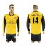 Arsenal #14 Walcott Away Long Sleeves Soccer Club Jersey
