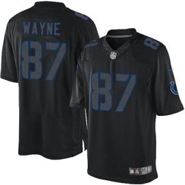 Nike Indianapolis Colts #87 Reggie Wayne Black Mens Stitched NFL Impact Limited Jersey