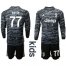 Juventus #77 Buffon Black Goalkeeper Long Sleeves Kid Soccer Club Jersey