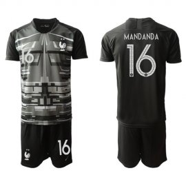 France #16 Mandanda Black Goalkeeper Soccer Country Jersey