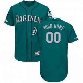 Seattle Mariners Majestic Alternate Flex Base Authentic Collection Custom Jersey Green