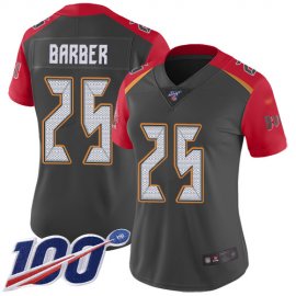 Nike Tampa Bay Buccaneers #25 Peyton Barber Gray Womens Stitched NFL Limited Inverted Legend 100th Season Jersey